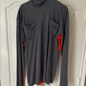 & Other Stories Gray and Red Long Sleeve Tee